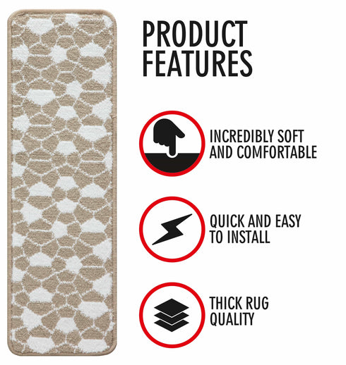 Staircase Steps Set of 13 Gold Carpet Runner