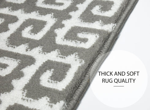 Grey Geometric Stair Capet Treads Pack of 13