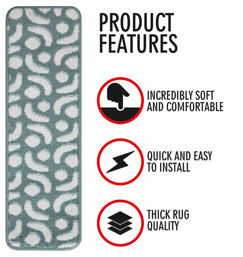 Teal Carpet Stair Runners (Pack of 13)