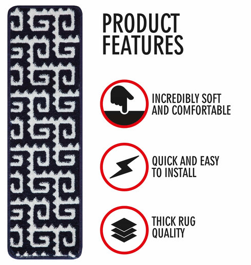 Blue & White Jungle Stair Covers (Set of 13)