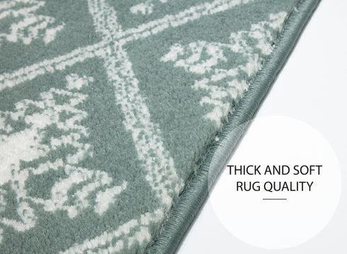 Teal Floral Carpet Stair Treads (Set of 13)