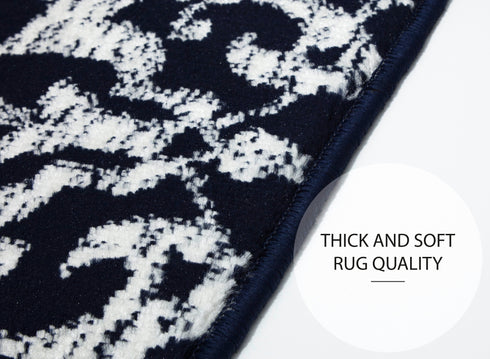 Navy Blue & White Stair Treads Carpet (Set of 13)