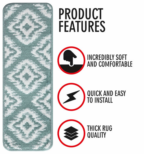 Teal Indoor Stair Treads (Set of 13)