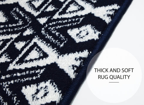Navy Blue Indoor Carpet Stair Rugs (Set of 13)