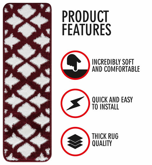Red Carpet Stair Treads Low Pile (Set of 13)