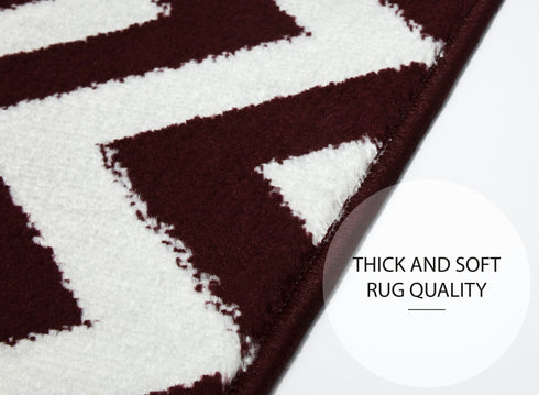 Red & White Wavy Indoor Carpet Stair Treads (Set of 13)