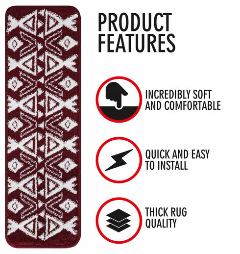 Maroon Staircase Step Treads (Set of 13)