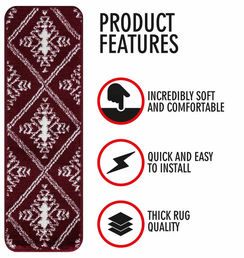 Red & White Soft Stair Treads (Set of 13)
