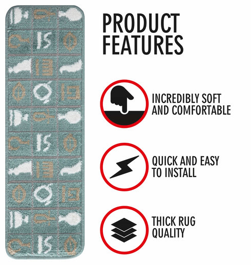 Teal Modern Carpet Stair Treads (Pack of 13)