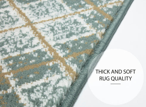 Faded Teal & Brown Carpet Stair Treads (Set of 13)