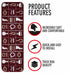 Maroon Carpet Stair Treads (Set of 13)