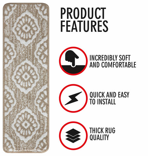 Floral Stair Treads - Carpet Indoor (Pack of 13)