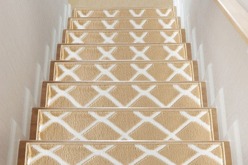 Beige Willow Premium Turkish Quality Soft Stair Treads for wooden steps