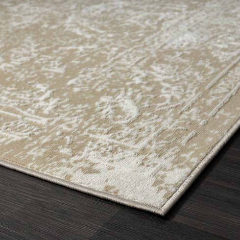 Sofia Rugs 3' x 5' Beige and Cream Area Rug Atlantis Collection; Cream Beige Abstract Area Rug for Mid-Century, Modern and Farmhouse Decor; Stain Resistant Beige Rugs for Living Room, Kitchen or Bedroom