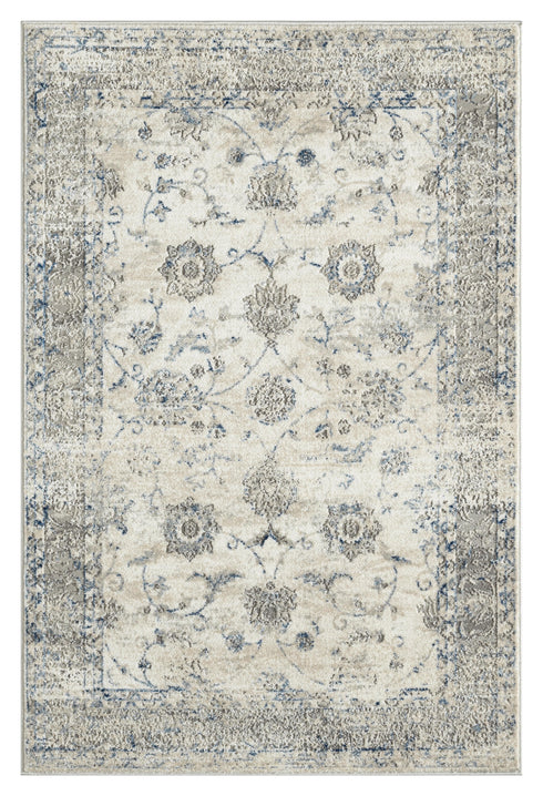 Sofia Rugs 2' x 3' Blue and Beige Area Rug Istanbul Collection; Beige Abstract Area Rug for Mid-Century, Modern and Farmhouse Decor; Stain Resistant Beige Rugs for Living Room, Kitchen or Bedroom