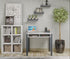 Sofia Home Goods, Computer Desk 35 inch with 2 Drawers, Home Office Writing Study Desk, Natural Wood Desk, Gray and White, Modern Simple Style Laptop Table