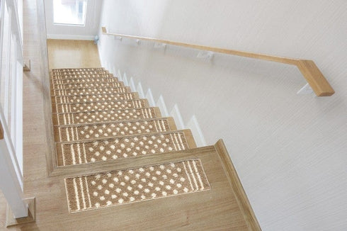 Light Polkadot - Deep Pile Shag Stair Rugs
