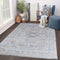 Light Grey & Blue Farmhouse Area Rug