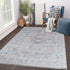 Light Grey & Blue Farmhouse Area Rug