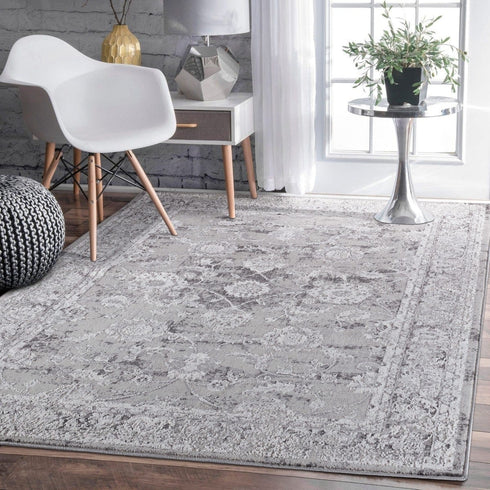 8' x 10' Light Gray Farmhouse Area Rug