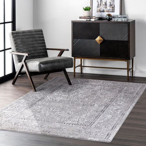 5' x 7' Anatolia's Tomb Gray Low Pile Distressed Area Rug