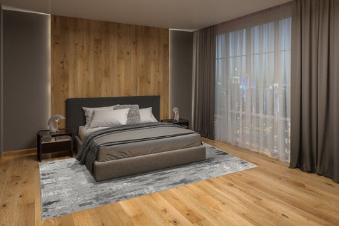 2' x 3' Water Aura Gray Modern Wavy Low Pile Area Rug