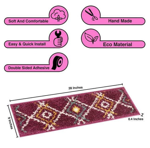 Purple Aura - Deep Pile Indoor Stair Treads with Double Sided Tape