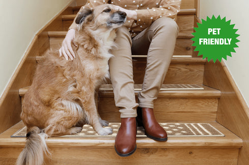 Light Polkadot - Deep Pile Shag Stair Rugs