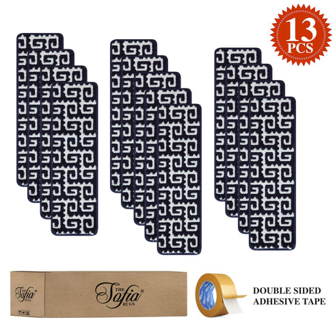 Blue & White Jungle Stair Covers (Set of 13)
