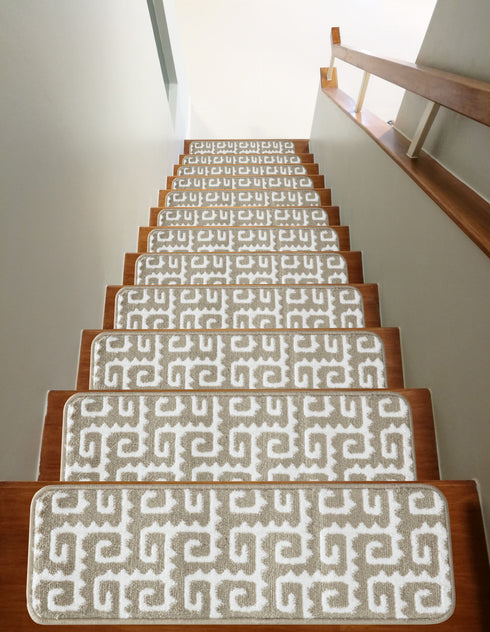 Dark Beige Carpet Stair Runners (Set of 13)