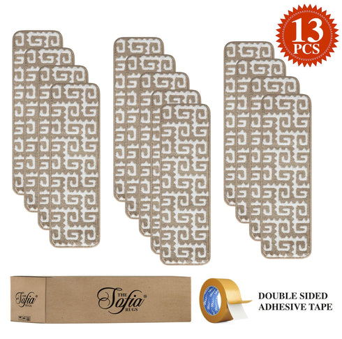 Dark Beige Carpet Stair Runners (Set of 13)