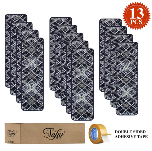 Navy Blue Frost Carpet Stair Treads (Set of 13)