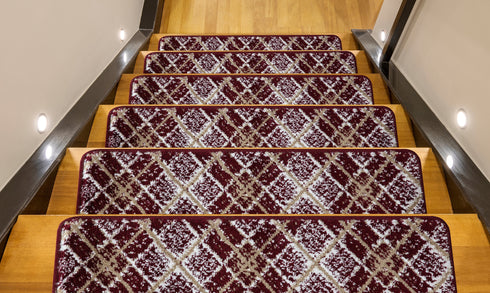 Maroon Red Frost Carpet Stair Runners (Set of 13)