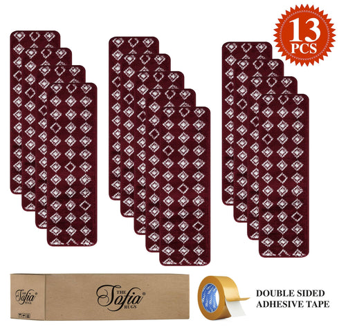 Maroon Red Indoor Stair Treads (Set of 13)