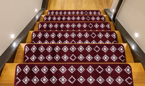 Maroon Red Indoor Stair Treads (Set of 13)