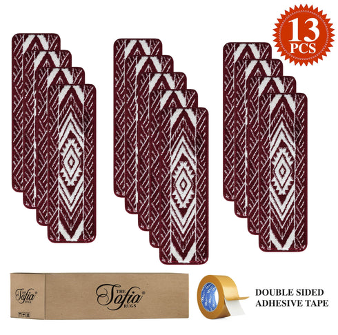 Red Indoor Carpet Stair Runners (Set of 13)