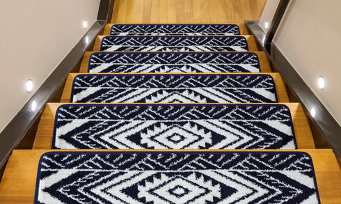 Blue & White Floral Stair Treads (Set of 13)