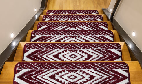 Red Indoor Carpet Stair Runners (Set of 13)