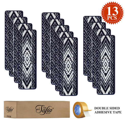 Blue & White Floral Stair Treads (Set of 13)