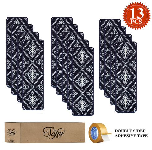 Navy Blue Stair Rugs (Set of 13)