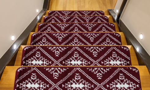 Red & White Soft Stair Treads (Set of 13)