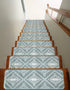 Teal Floral Carpet Stair Treads (Set of 13)