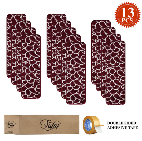 Red Staircase Steps Modern Carpet Runners (Set of 13)