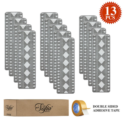 Diamond Gray Low Pile Stair Tread Covers (Set of 13)