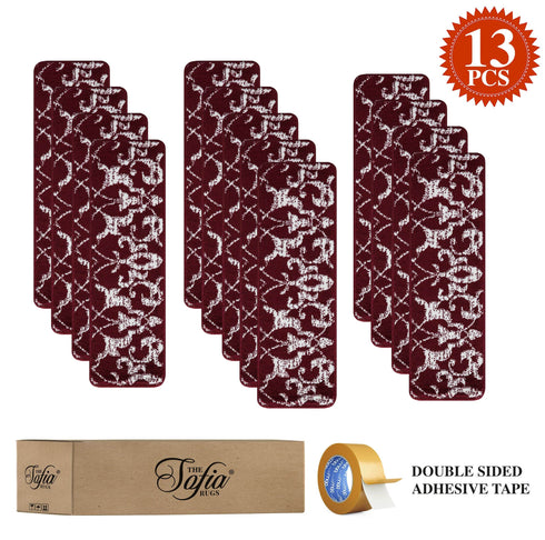 Maroon Stair Carpet Treads Indoor (Set of 13)