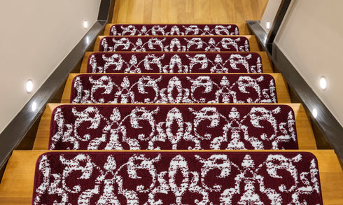 Maroon Stair Carpet Treads Indoor (Set of 13)
