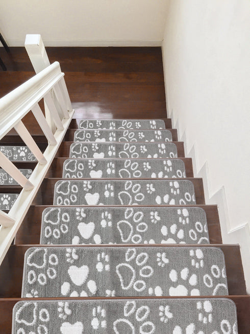 Gray Puppy Paws Stair Treads (Set of 13)
