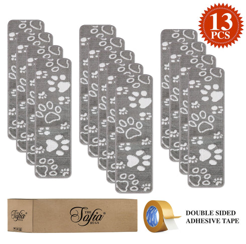 Gray Puppy Paws Stair Treads (Set of 13)