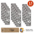 Gray Puppy Paws Stair Treads (Set of 13)