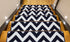 Navy Blue & White Wavy Carpet Stair Treads (Set of 13)